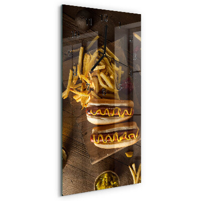 Ceas din sticlă dreptunghiular vertical Fast food