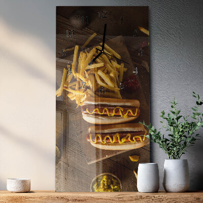 Ceas din sticlă dreptunghiular vertical Fast food