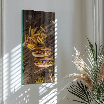 Ceas din sticlă dreptunghiular vertical Fast food