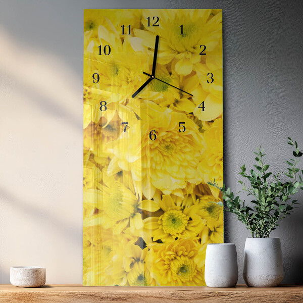 Ceas din sticlă dreptunghiular vertical Flori