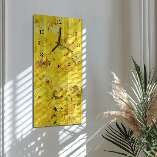 Ceas din sticlă dreptunghiular vertical Flori