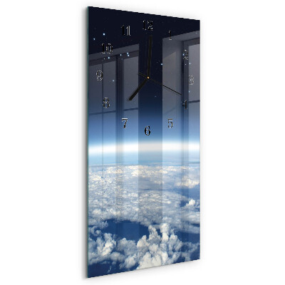 Ceas din sticlă dreptunghiular vertical Universul Pământului