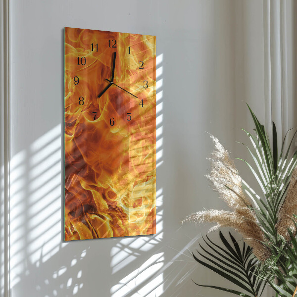 Ceas din sticlă dreptunghiular vertical Foc