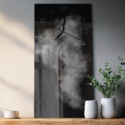Ceas din sticlă dreptunghiular vertical Fum