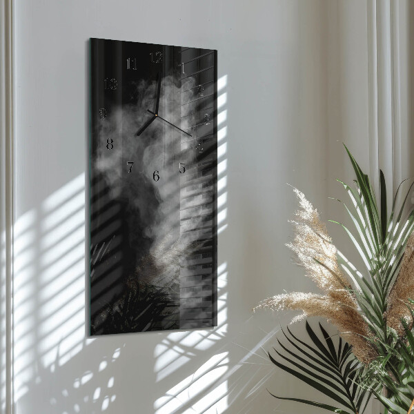 Ceas din sticlă dreptunghiular vertical Fum