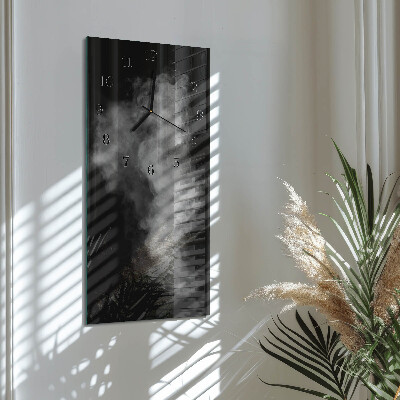 Ceas din sticlă dreptunghiular vertical Fum