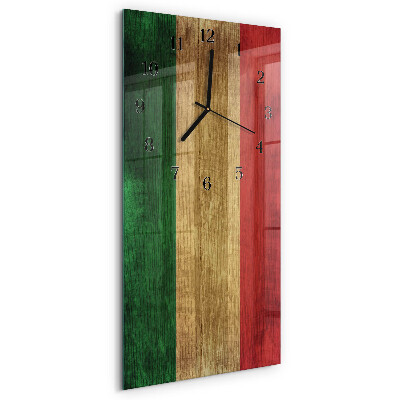 Ceas din sticlă dreptunghiular vertical steagul italian
