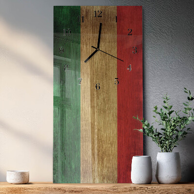 Ceas din sticlă dreptunghiular vertical steagul italian