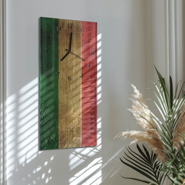 Ceas din sticlă dreptunghiular vertical steagul italian