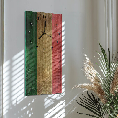 Ceas din sticlă dreptunghiular vertical steagul italian