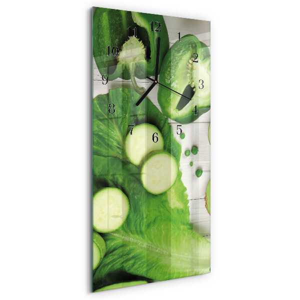 Ceas din sticlă dreptunghiular vertical Legume