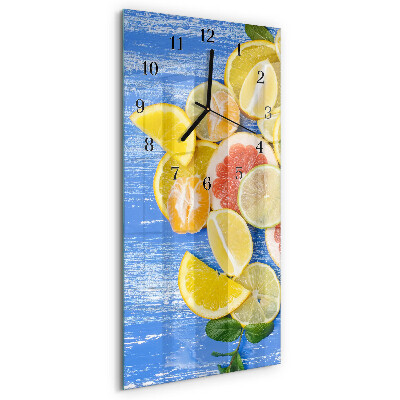 Ceas din sticlă dreptunghiular vertical Fructe