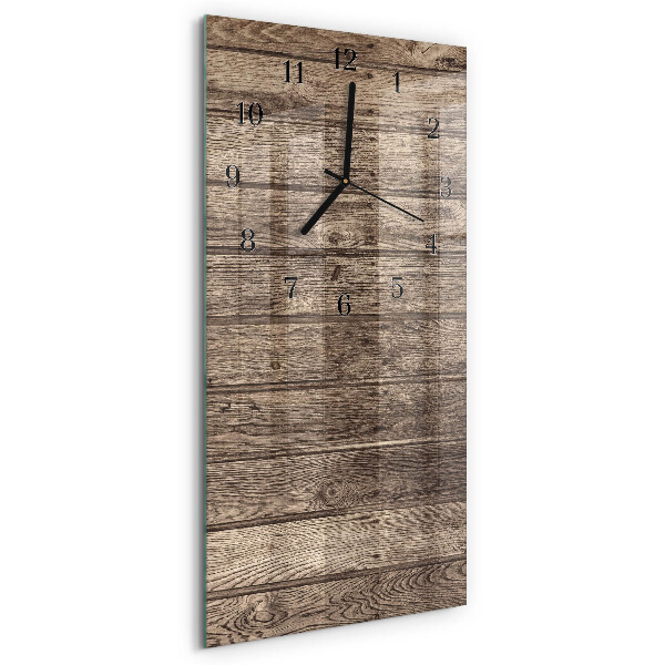 Ceas din sticlă dreptunghiular vertical Lemn