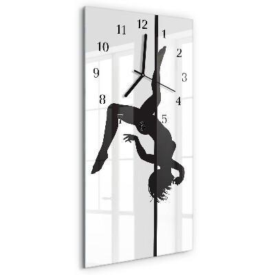 Ceas din sticlă dreptunghiular vertical Dansator la bară