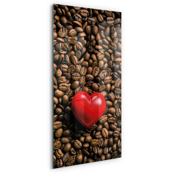 Ceas din sticlă dreptunghiular vertical Boabe de cafea