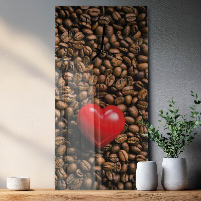 Ceas din sticlă dreptunghiular vertical Boabe de cafea
