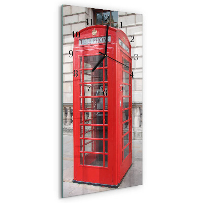 Ceas din sticlă dreptunghiular vertical Telefon public