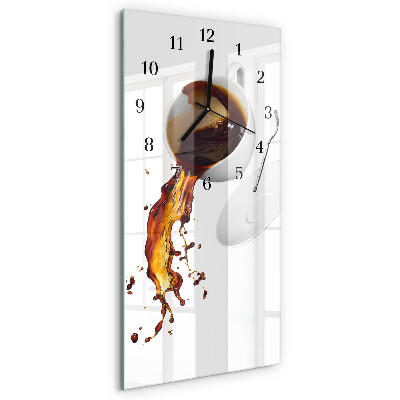 Ceas din sticlă dreptunghiular vertical Cafea