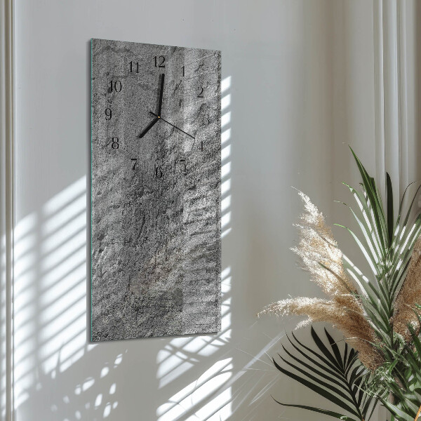 Ceas din sticlă dreptunghiular vertical Zid de beton