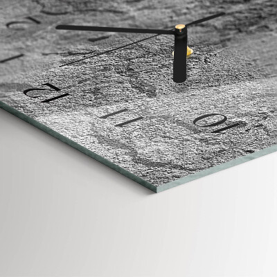 Ceas din sticlă dreptunghiular vertical Zid de beton