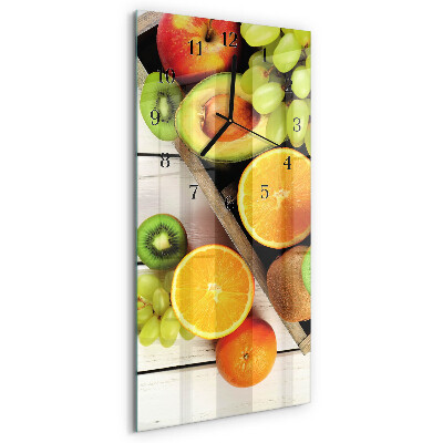 Ceas din sticlă dreptunghiular vertical Fructe