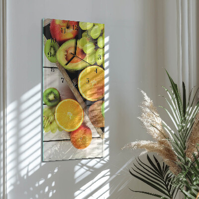 Ceas din sticlă dreptunghiular vertical Fructe