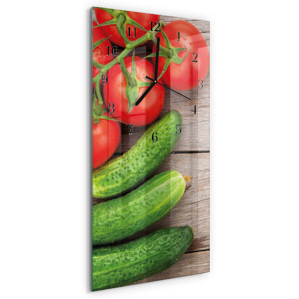 Ceas din sticlă dreptunghiular vertical Legume