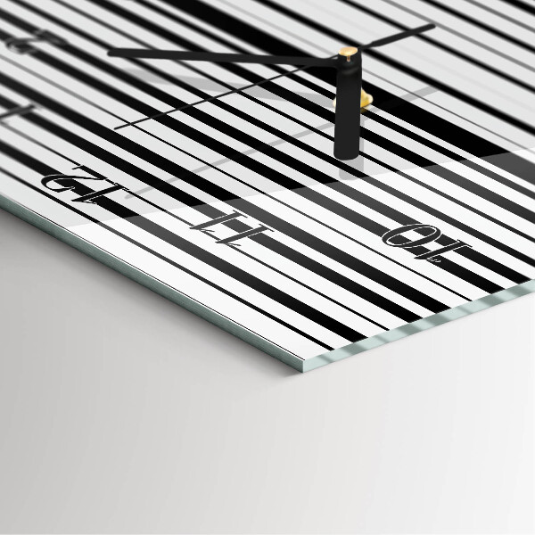 Ceas din sticlă dreptunghiular vertical Dungi