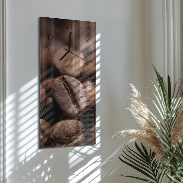 Ceas din sticlă dreptunghiular vertical Boabe de cafea
