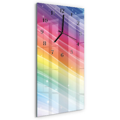 Ceas din sticlă dreptunghiular vertical Curcubeu