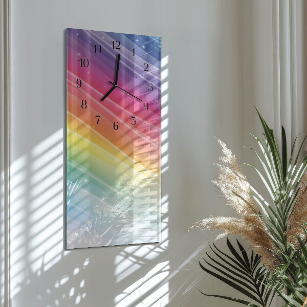 Ceas din sticlă dreptunghiular vertical Curcubeu
