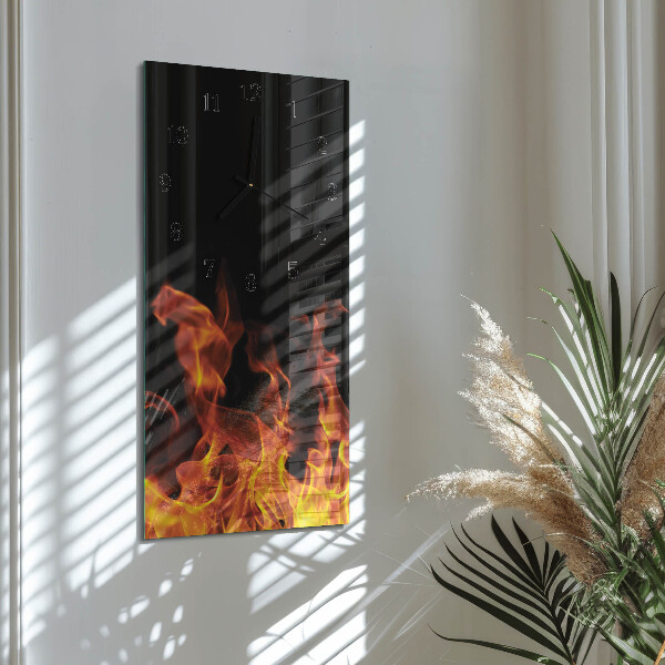 Ceas din sticlă dreptunghiular vertical Foc