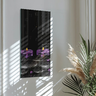 Ceas din sticlă dreptunghiular vertical Pietre de lumânare