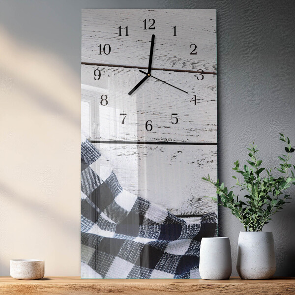 Ceas din sticlă dreptunghiular vertical Masă din material textil