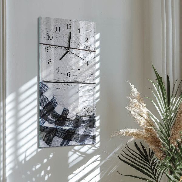 Ceas din sticlă dreptunghiular vertical Masă din material textil