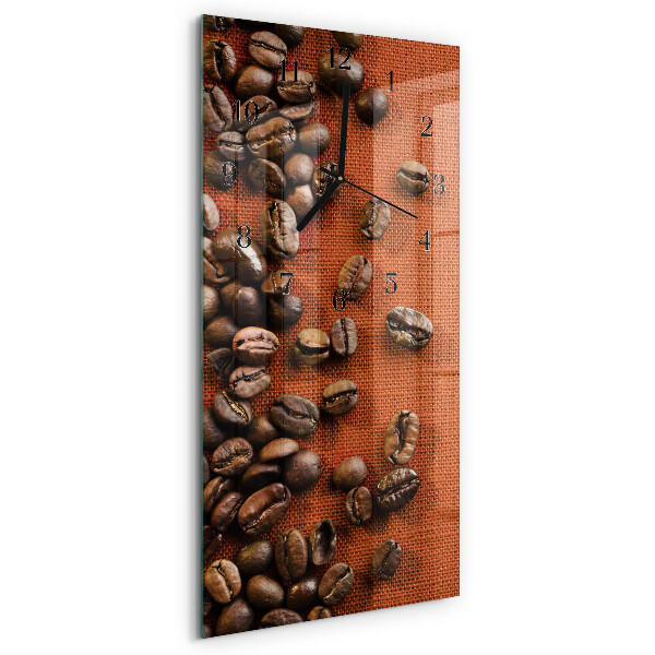 Ceas din sticlă dreptunghiular vertical Boabe de cafea