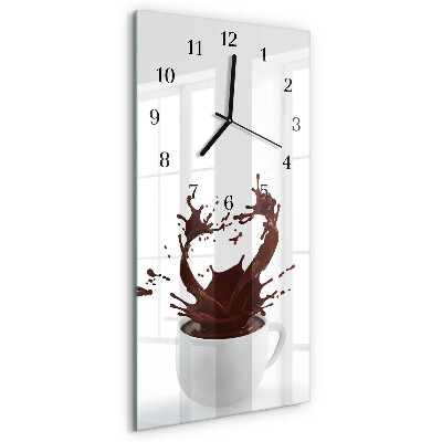 Ceas din sticlă dreptunghiular vertical Cafea