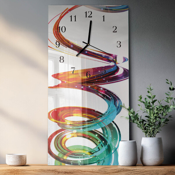 Ceas din sticlă dreptunghiular vertical Spirală