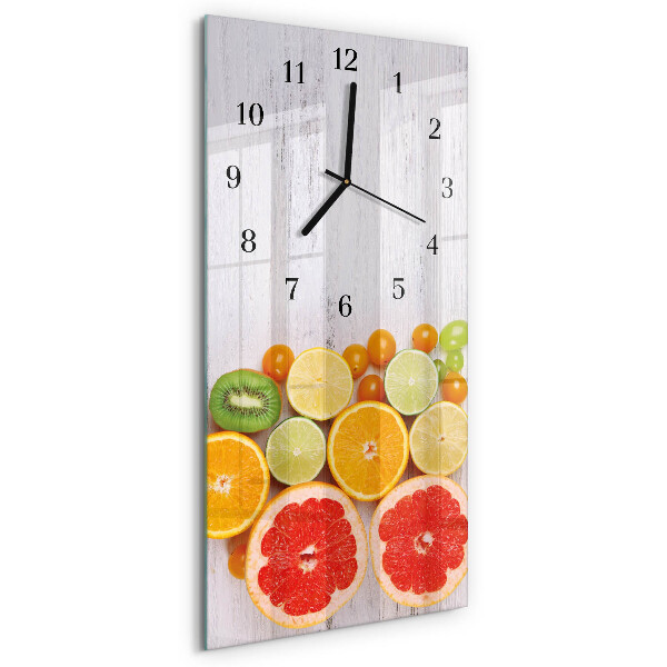 Ceas din sticlă dreptunghiular vertical Fructe