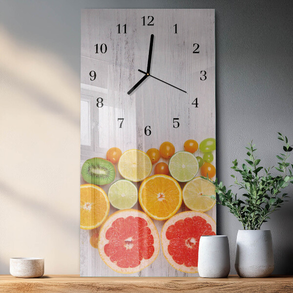 Ceas din sticlă dreptunghiular vertical Fructe