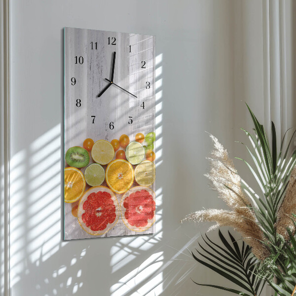 Ceas din sticlă dreptunghiular vertical Fructe
