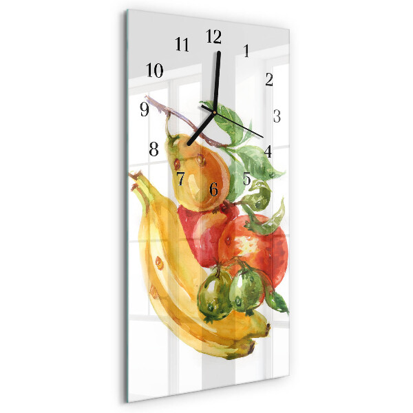 Ceas din sticlă dreptunghiular vertical Fructe