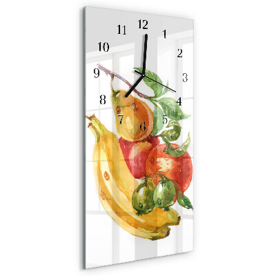 Ceas din sticlă dreptunghiular vertical Fructe