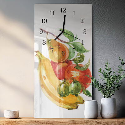 Ceas din sticlă dreptunghiular vertical Fructe