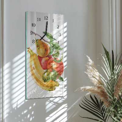 Ceas din sticlă dreptunghiular vertical Fructe
