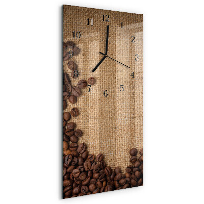 Ceas din sticlă dreptunghiular vertical Boabe de cafea