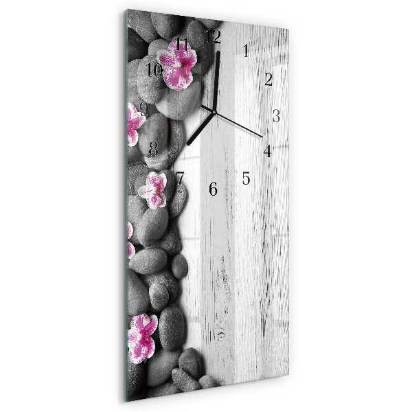 Ceas din sticlă dreptunghiular vertical Pietre de orhidee