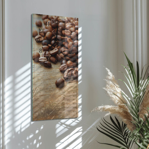 Ceas din sticlă dreptunghiular vertical Boabe de cafea
