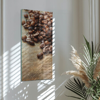 Ceas din sticlă dreptunghiular vertical Boabe de cafea