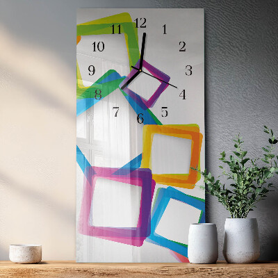 Ceas din sticlă dreptunghiular vertical Dreptunghiuri colorate